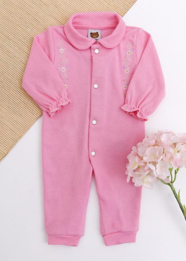 Macacão Bebê Longo Rosa Aconchego