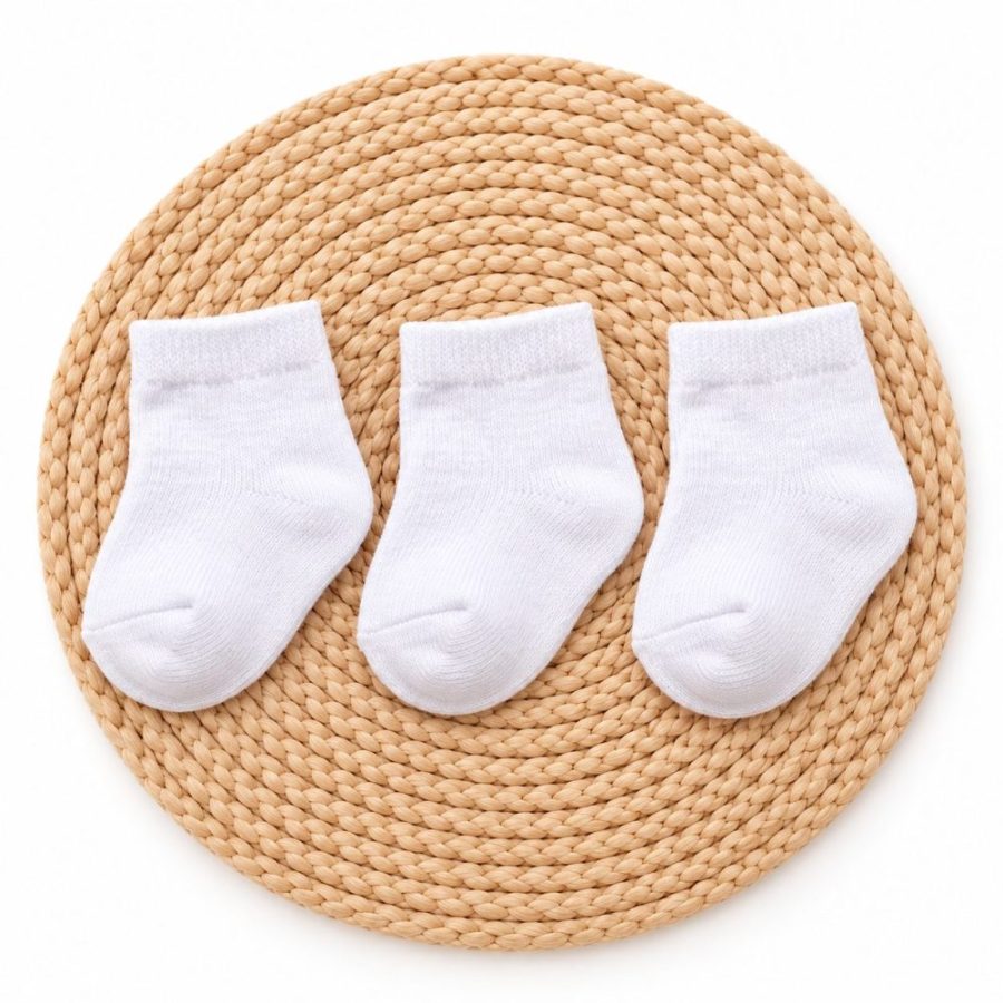 Kit Meia Soquete 3 Pares Recém Nascido Branco