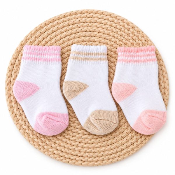 Kit Meia Soquete 3 Pares Recém Nascido Menina