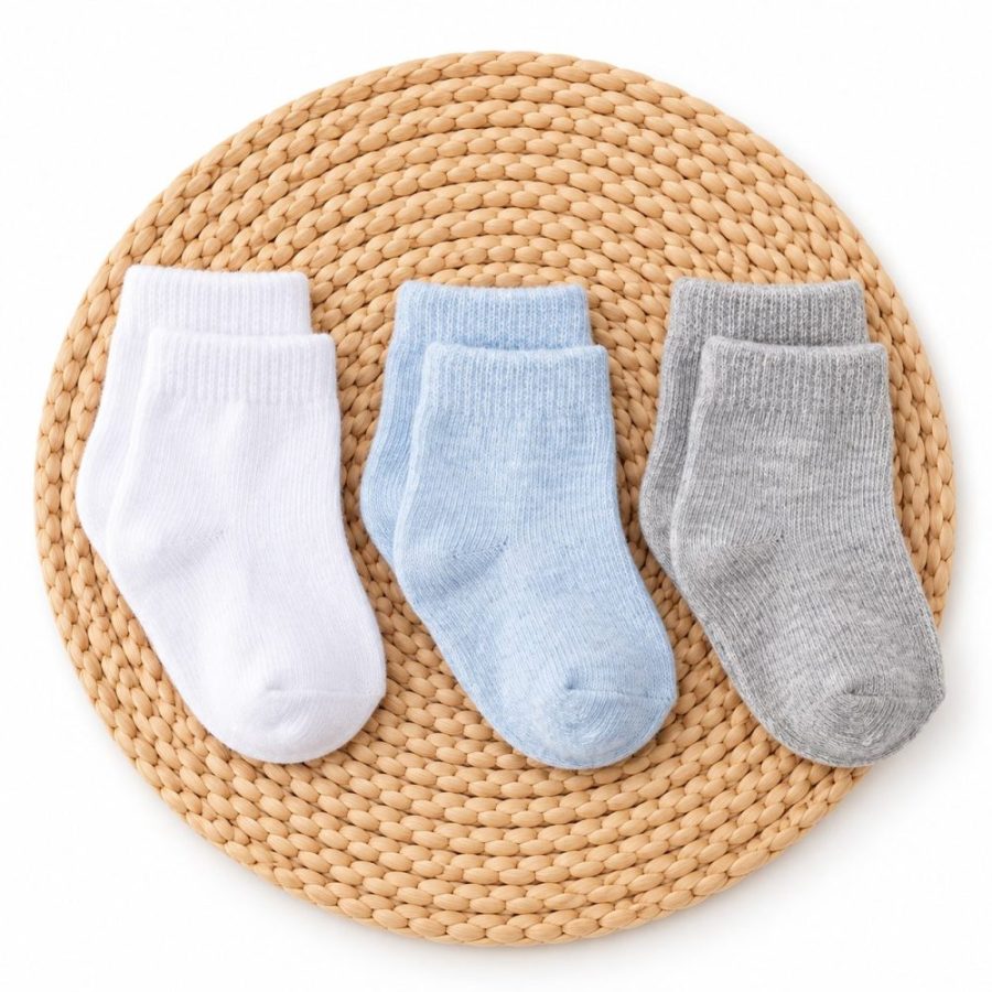 Kit Meia Soquete 3 Pares Recém Nascido Menino