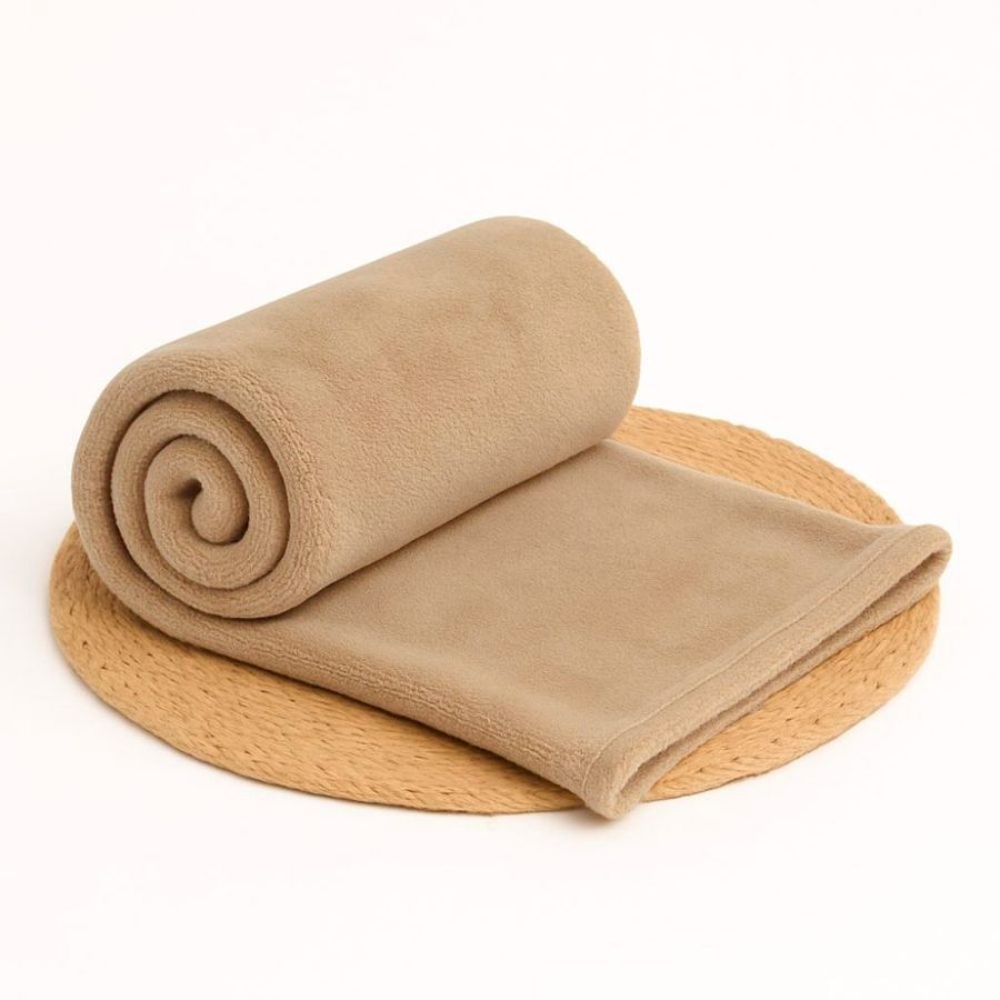 Manta Bebê Microfibra Lisa 1,0m x 80cm - Bege