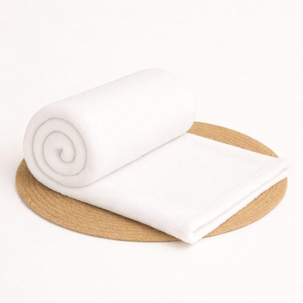 Manta Bebê Microfibra Lisa 1,0m x 80cm - Branco