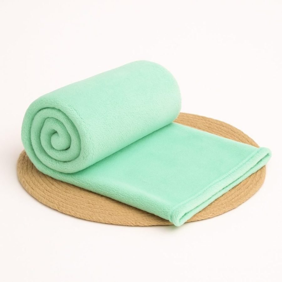 Manta Bebê Microfibra Lisa 1,0m x 80cm - Verde Água