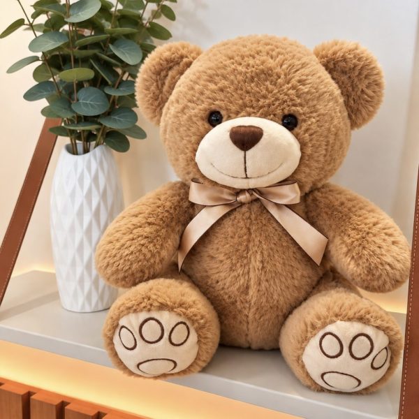 Urso de pelúcia Buba Caramelo com Laço