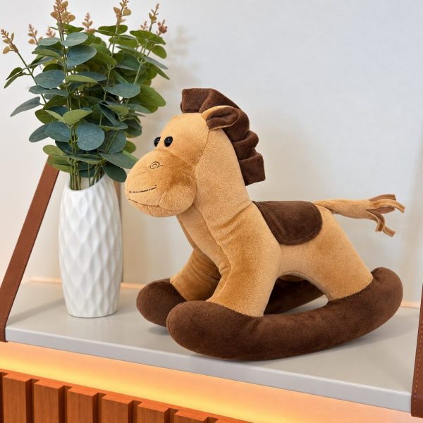 Cavalo Balanço de Pelúcia Infantil Decorativo - Caramelo