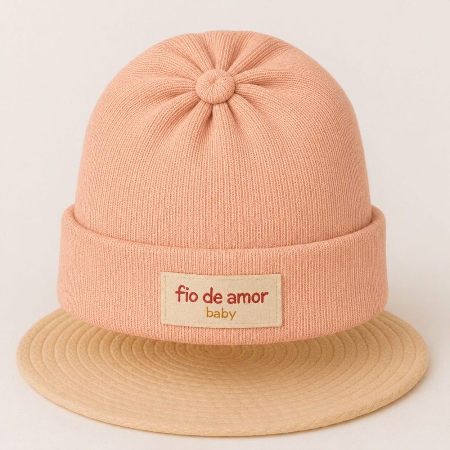 touca fio de amor rose bebe